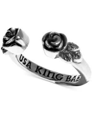 King Baby Rose Cuff Ring In Sterling Silver