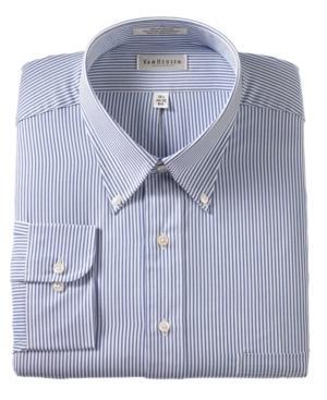 Van Heusen Big And Tall Dress Shirt, Blue Oxford Stripe Easy Care