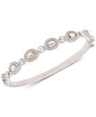 Givenchy Silver-tone Crystal & Stone Bangle Bracelet