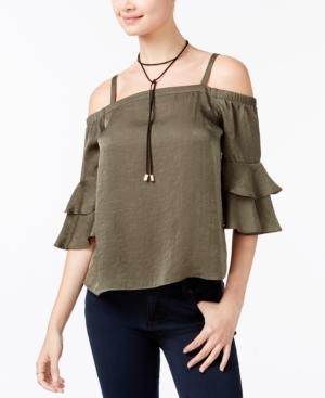 Bcx Juniors' Off-the-shoulder Necklace Top