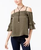 Bcx Juniors' Off-the-shoulder Necklace Top