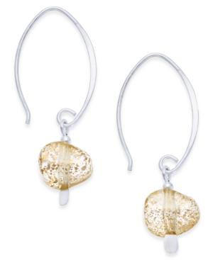 Jody Coyote Champagne Resin Stone Threader Earrings In Sterling Silver