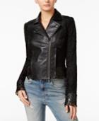 Guess Celeste Lace-contrast Moto Jacket