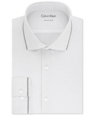 Calvin Klein X Men's Extra-slim Fit Stretch Reflective-trim Print Dress Shirt
