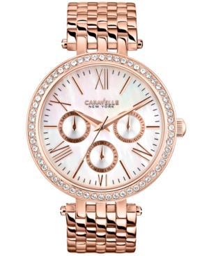 Caravelle By Bulova Women's Rose Gold-tone Stainless Steel Bracelet Watch 38mm 44n101