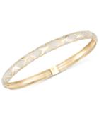 Satin High-polish Two-tone Bangle Bracelet In 10k Gold