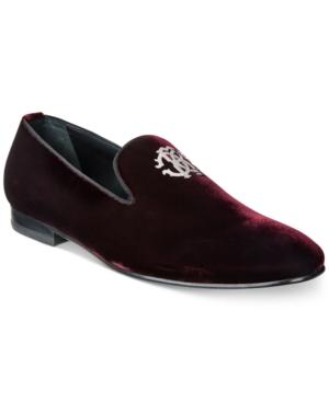Roberto Cavalli Men's Metal Crest Velvet Loafers Men's Shoes