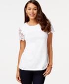 Charter Club Lace-trim Top, Only At Macy's