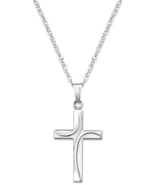 Sterling Silver Necklace, Swirl Cross Pendant