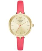 Kate Spade New York Women's Holland Neon Geranium Leather Strap Watch 34mm Ksw1135