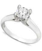 X3 Diamond Ring, 18k White Gold Certified Diamond Solitaire Engagement Ring (3/4 Ct. T.w.)