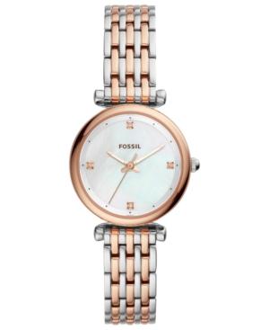 Fossil Women's Carlie Two-tone Stainless Steel Bracelet Watch 29mm