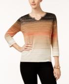 Alfred Dunner Ombre Striped Sweater
