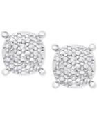Victoria Townsend Diamond Accent Pebble-look Round Stud Earrings In Sterling Silver
