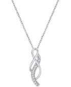 Diamond Infinity Swirl Pendant Necklace (1/10 Ct. T.w.) In Sterling Silver