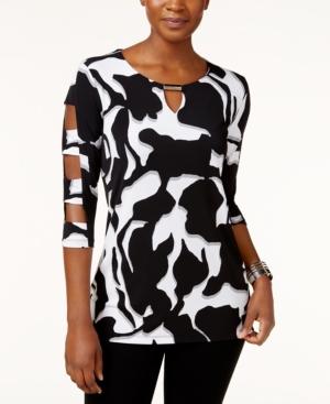 Jm Collection Cutout-sleeve Hardware Top, Only At Macy's
