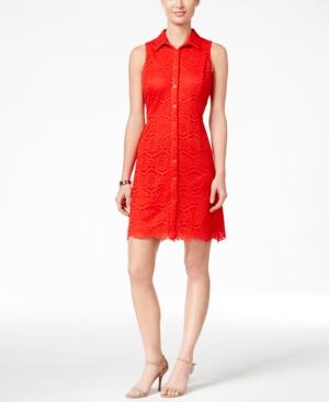 Ronni Nicole Sleeveless Lace Shirtdress