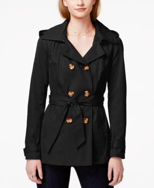 Madden Girl Double-breasted Hooded Trench Coat