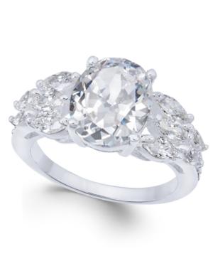 Charter Club Silver-tone Triple-cubic Zirconia Ring, Created For Macy's