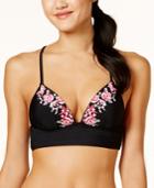 Hula Honey Flourishing Bloom Embroidered Push-up Midkini Top, Available In D/dd Women's Swimsuit