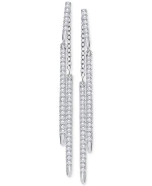 Swarovski Pave Bar Linear Drop Earrings