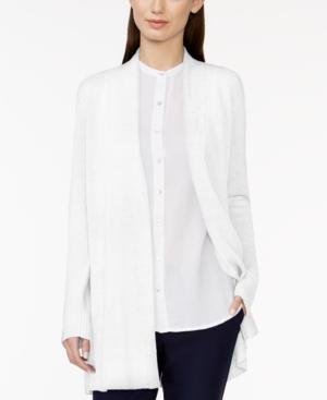 Eileen Fisher Rib-trim Long Linen Cardigan