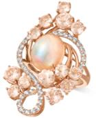 Le Vian Crazy Collection Neapolitan Opal (2-1/2 Ct. T.w.), Peach Morganite (3-2/5 Ct. T.w.), And Vanilla Topaz (7/10 Ct. T.w.) Ring In 14k Rose Gold, Only At Macy's