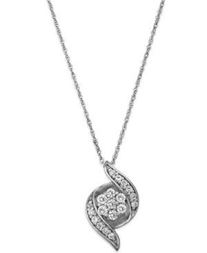 Wrapped In Love Diamond Pendant Necklace In 14k White Gold (1/4 Ct. T.w.)