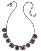 I.n.c. Hematite-tone Crystal Collar Necklace, 16 + 3 Extender, Created For Macy's