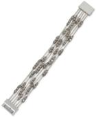 Kenneth Cole New York Silver-tone Beaded Multi-chain Magnetic Bracelet