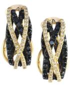 Caviar By Effy Black (3/4 Ct. T.w.) And White (1/4 Ct. T.w.) Diamond Crossover Earrings In 14k Gold