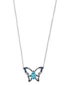 Effy Blue Topaz (1 Ct.t.w.) Sapphire (1/4 Ct. T.w.) And Diamond (1/8 Ct.t.w.) Pendant In 14k White Gold