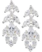 Anne Klein Silver-tone Marquise Crystal Drop Earrings