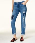 Inc International Concepts Velvet-patch Boyfriend Jeans, Created For Macy's