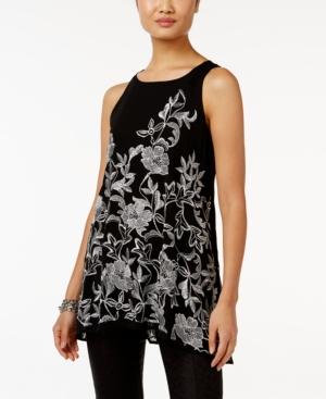 Alfani Embroidered Swing Top, Only At Macy's