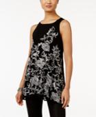 Alfani Embroidered Swing Top, Only At Macy's