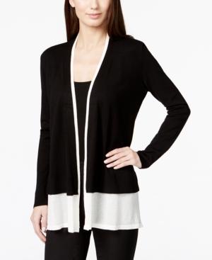 Alfani Colorblocked Layered Hem Cardigan, Only At Macy's
