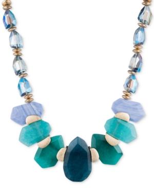 Lonna & Lilly Gold-tone Blue Stone Collar Necklace