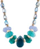 Lonna & Lilly Gold-tone Blue Stone Collar Necklace