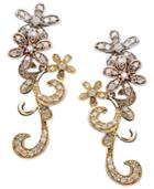 Diamond Earrings, Tri Tone Diamond Flower Earrings (3/4 Ct. T.w.)