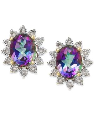 Mystic Topaz (4-1/2 Ct. T.w.) And Diamond Accent Earrings In 14k Gold