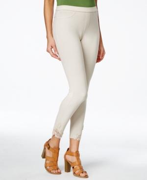 Hue Lace Trim Pique Skimmer Legging Jeans