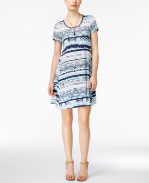 Style & Co Petite Printed Swing Dress, Only At Macy's