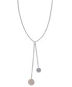 Diamond Pave Disc Lariat Necklace (1/4 Ct. T.w.) In 14k White & Rose Gold, 16 + 2 Extender
