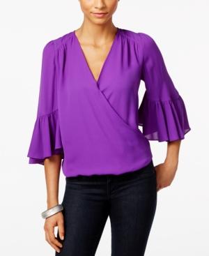 Inc International Concepts Bell-sleeve Surplice Top, Only At Macy's