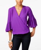 Inc International Concepts Bell-sleeve Surplice Top, Only At Macy's