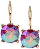 Betsey Johnson Gold-tone Pink Crystal Drop Earrings