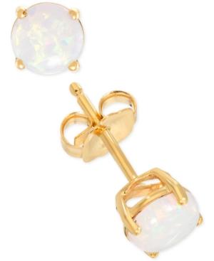 Lab-created Opal Stud Earrings (1/3 Ct. T.w.) In 14k Gold