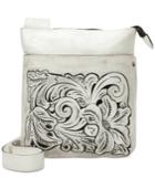 Patricia Nash Vintage White-washed Stipes Sling Small Crossbody