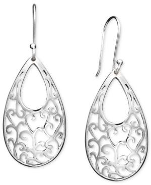 Giani Bernini Open Filigree Drop Earrings In Sterling Silver, Created For Macy's
